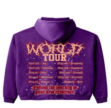 Load image into Gallery viewer, Purple TS World Tour Zip Up Hoodie
